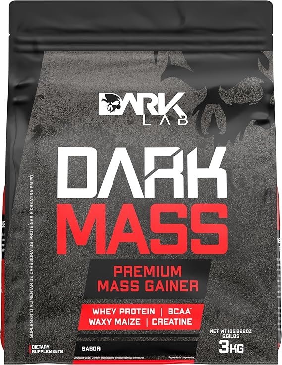 Hipercalórico Dark Mass Dark Lab, 3kg, Cookies, Ganho de Massa Hipercalórico Dark Mass Dark Lab, 3kg, Cookies, Ganho de Massa - Imagem 1