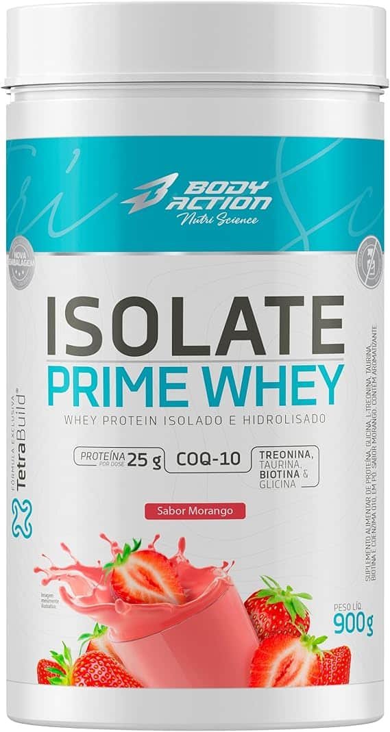Isolate Prime Whey 900g Sabor Morango Bodyaction Isolate Prime Whey 900g Sabor Morango Bodyaction - Imagem 1