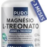 Magnésio L-Treonato Puro Nutrition + Quelato, Alto Teor de Magnésio por Porção, 180 Cápsulas