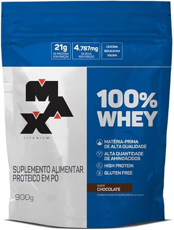 Max Titanium 100% Whey - 900G Refil Chocolate Max Titanium 100% Whey - 900G Refil Chocolate - Imagem 1